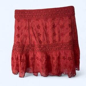 American Eagle Sslmon crochet lace skirt XXL NWT
